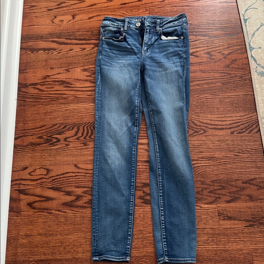 American Eagle Outfitters Hi-Rise Skinny Jeans - Dark Blue